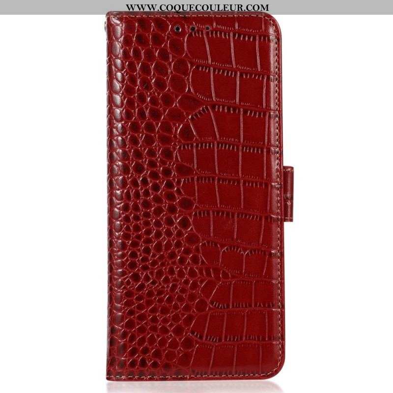 Housse Oppo Reno 8 Style Crocodile RFID