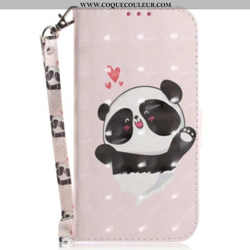 Housse Oppo Reno 8 Panda Love avec Lanière