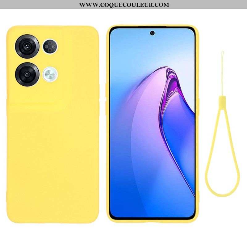 Coque Oppo Reno 8 Pro Silicone Liquide à Lanière