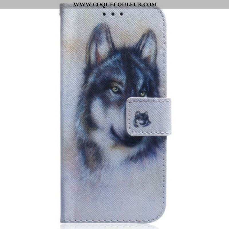 Housse Oppo Reno 8 Pro Chien Aquarelle à Lanière