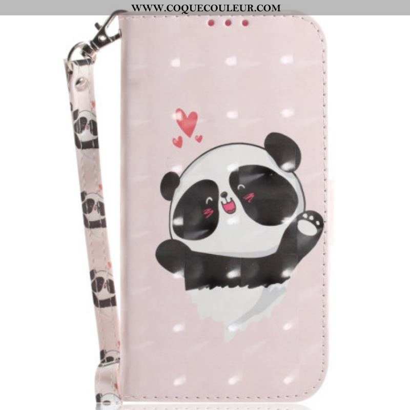 Housse Oppo Reno 8 Pro Panda Love avec Lanière