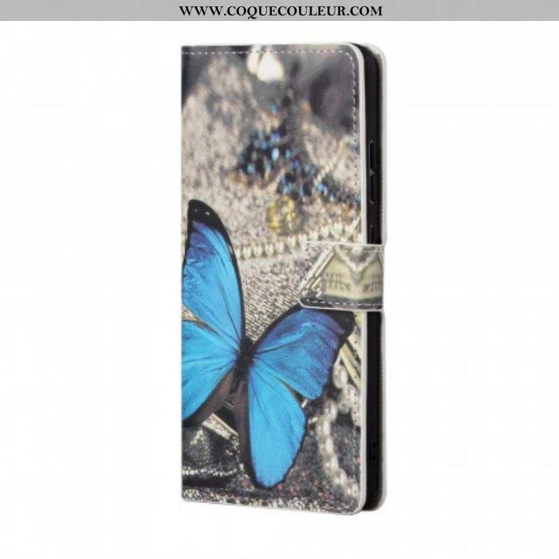 Housse Samsung Galaxy A13 5G / A04s Papillon Bleu