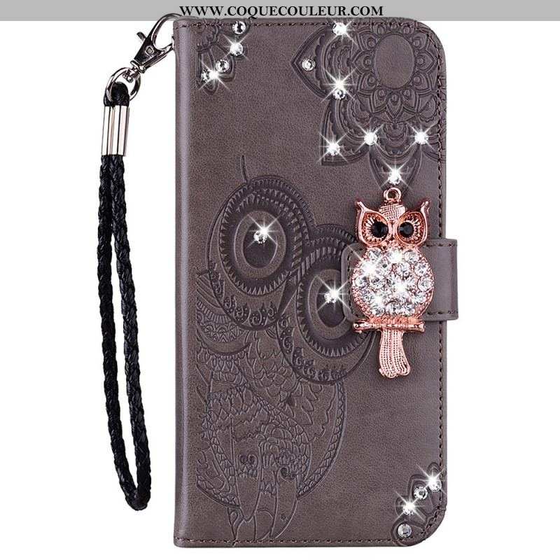 Housse Samsung Galaxy A13 5G / A04s Hibou Mandala et Breloque