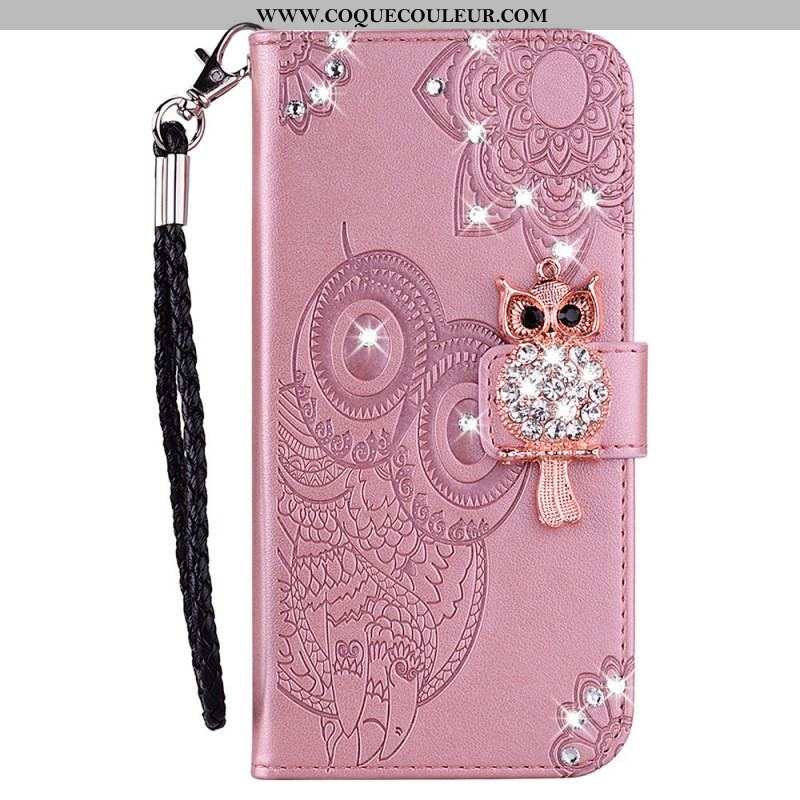 Housse Samsung Galaxy A13 5G / A04s Hibou Mandala et Breloque
