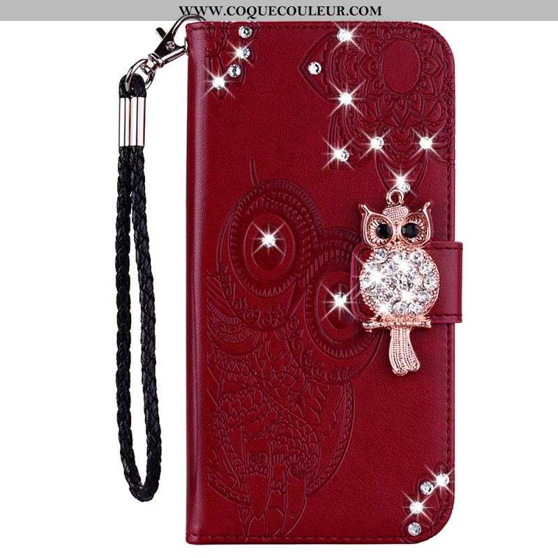 Housse Samsung Galaxy A13 5G / A04s Hibou Mandala et Breloque