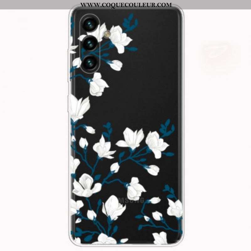 Coque Samsung Galaxy A13 5G / A04s Fleurs Blanches