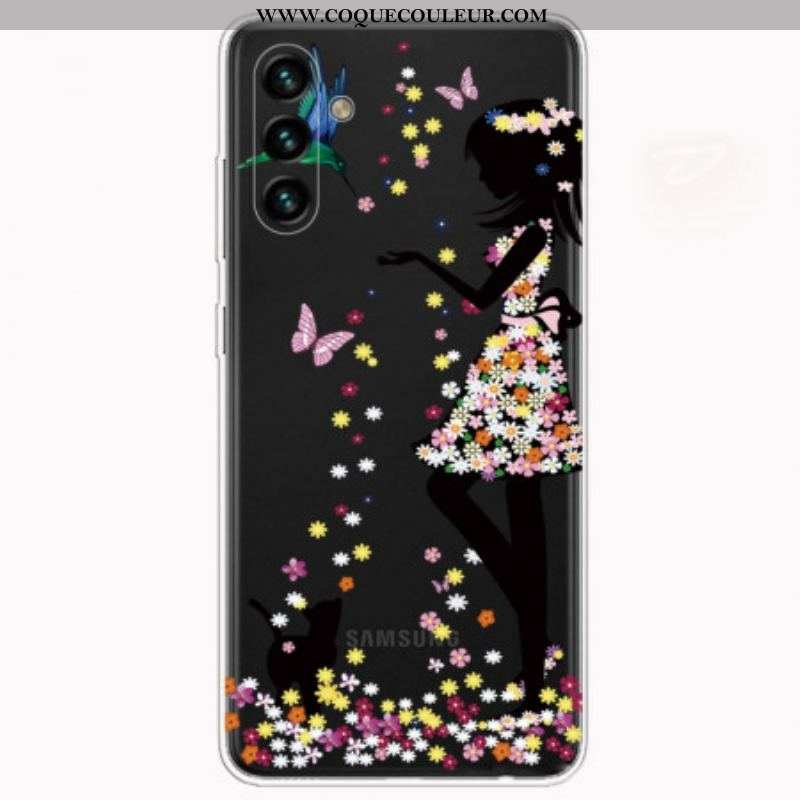 Coque Samsung Galaxy A13 5G / A04s Jolie Tête Fleurie