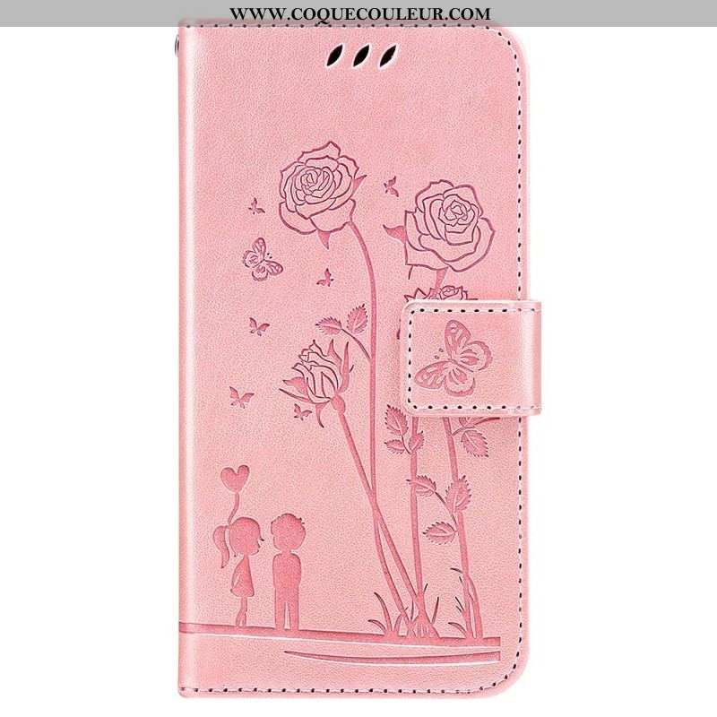 Housse Samsung Galaxy A13 Roses Romantiques à Lanière