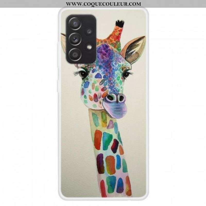 Coque Samsung Galaxy A13 Girafe Colorée
