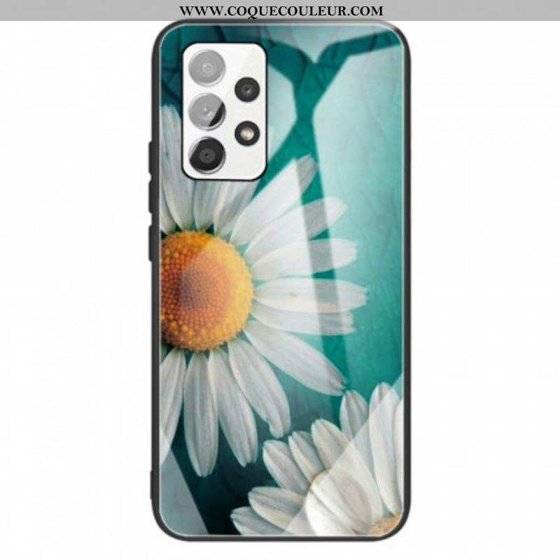 Coque Samsung Galaxy A13 Verre Trempé Marguerite