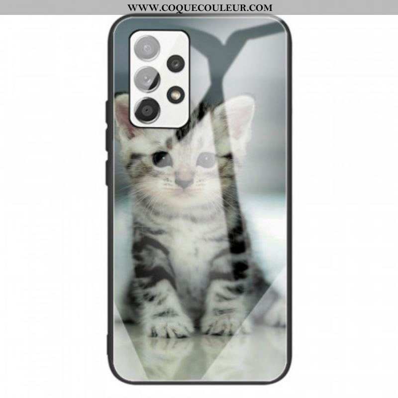 Coque Samsung Galaxy A13 Verre Trempé Chaton