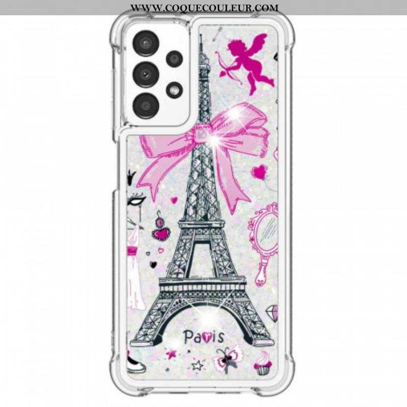 Coque Samsung Galaxy A13 La Tour Eiffel Paillettes