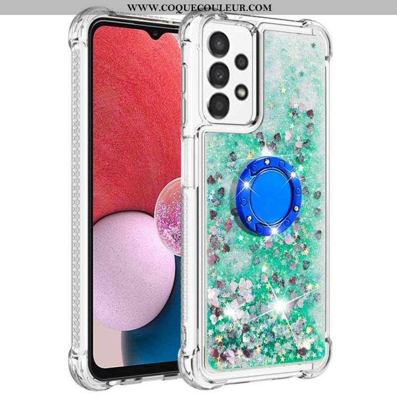 Coque Samsung Galaxy A13 Paillettes avec Anneau-Support