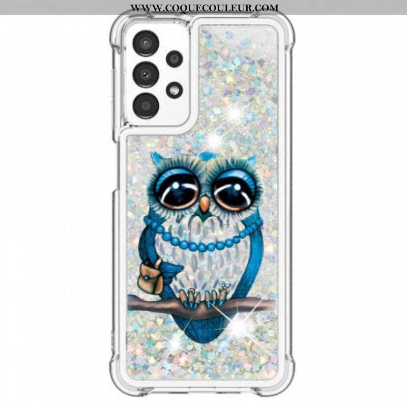 Coque Samsung Galaxy A13 Miss Hibou Paillettes