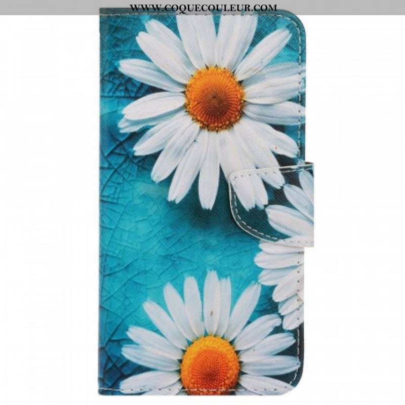 Housse Samsung Galaxy A13 Marguerites à Lanière