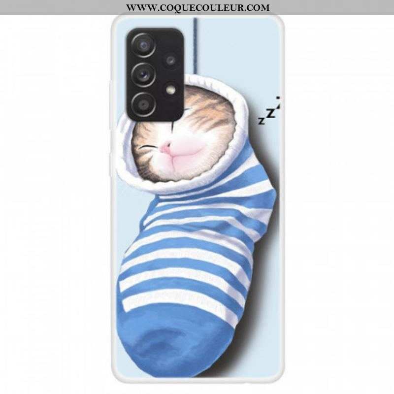 Coque Samsung Galaxy A13 Chaton Endormi