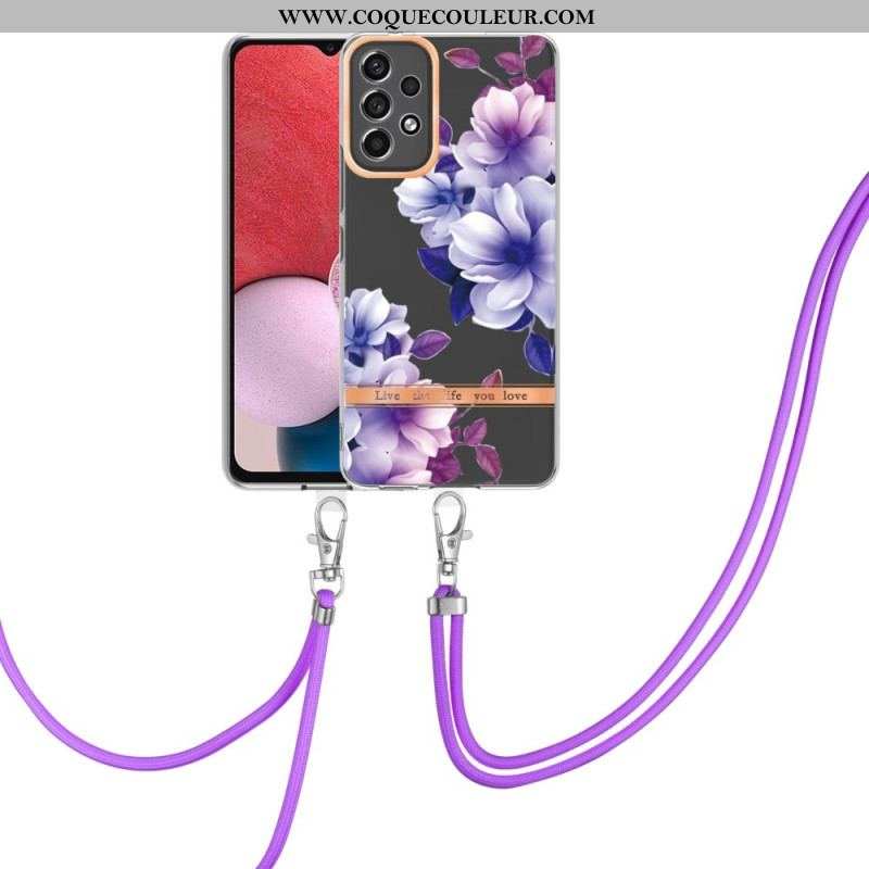 Coque Samsung Galaxy A13 à Cordon Florale