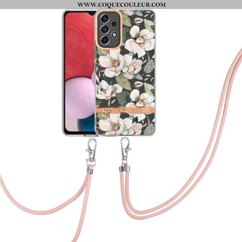 Coque Samsung Galaxy A13 à Cordon Florale