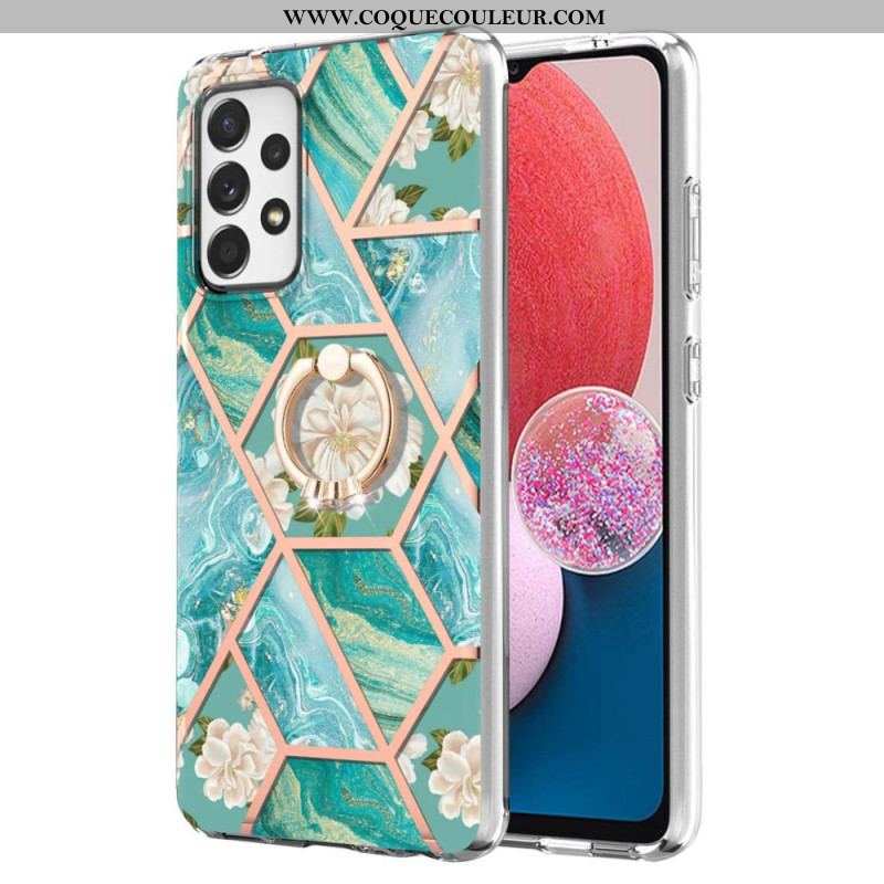 Coque Samsung Galaxy A13 Fleurs Anneau-Support