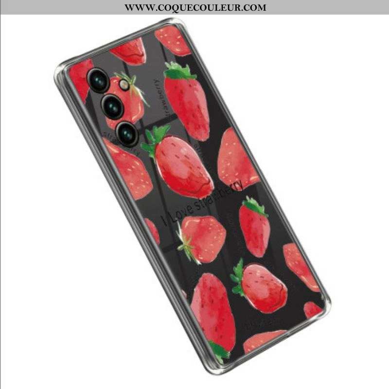 Coque Samsung Galaxy A14 5G / A14 Transparente Fraises