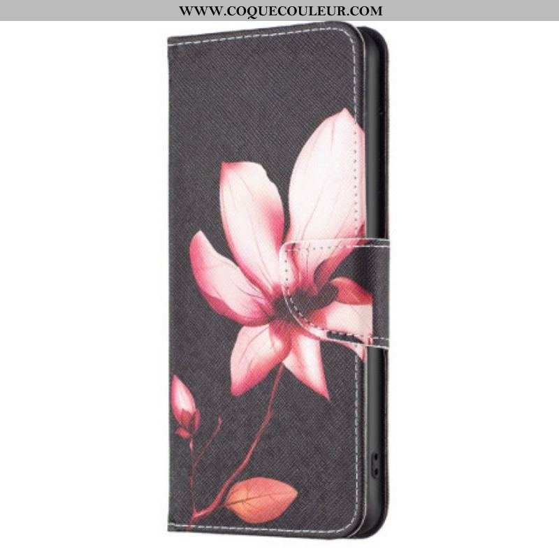 Housse Samsung Galaxy A14 5G / A14 Fleur sur Fond Noir