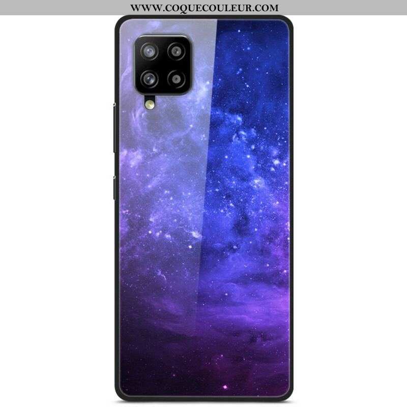 Coque Samsung Galaxy A42 5G Verre et Silicone Galaxie