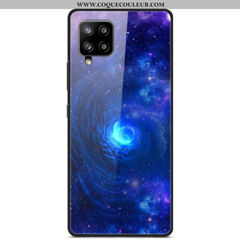 Coque Samsung Galaxy A42 5G Verre et Silicone Galaxie