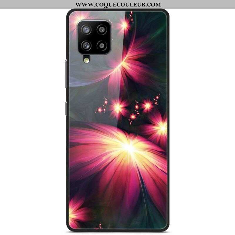 Coque Samsung Galaxy A42 5G Verre trempé Fleurs Fantaisie
