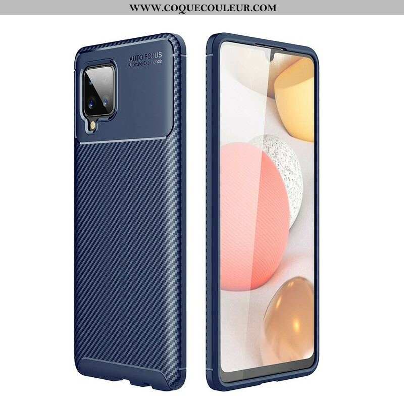 Coque Samsung Galaxy A42 5G Flexible Texture Fibre Carbone