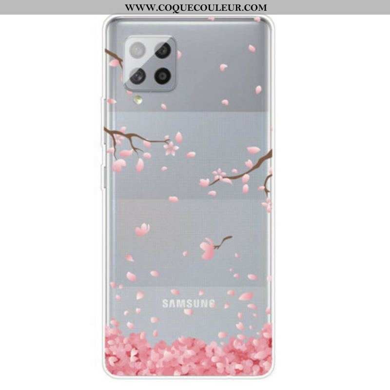 Coque Samsung Galaxy A42 5G Branches à Fleurs