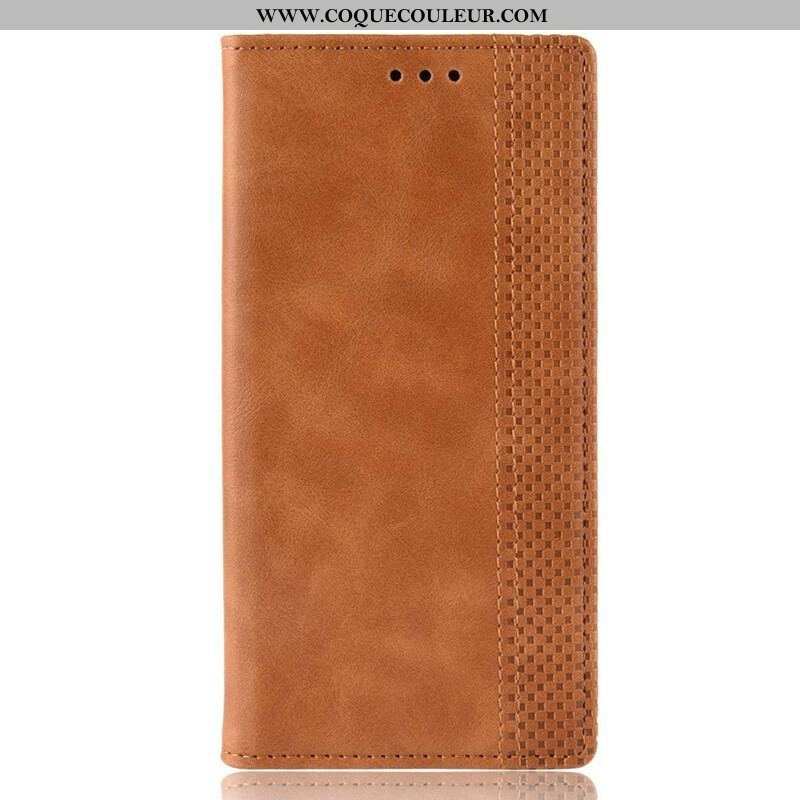 Flip Cover Samsung Galaxy A42 5G Effet Cuir Vintage Stylisé