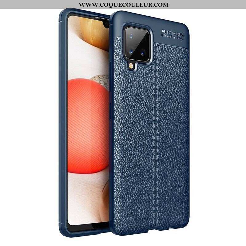 Coque Samsung Galaxy A42 5G Effet Cuir Litchi Double Line