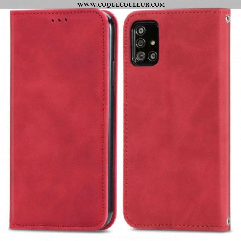 Flip Cover Samsung Galaxy A51 5G Simili Cuir Vintage