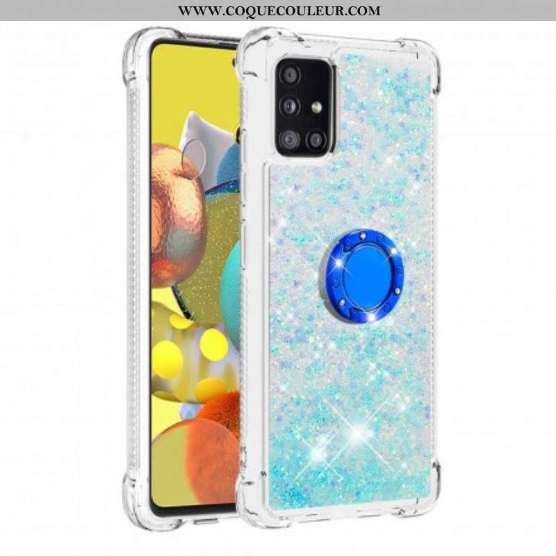 Coque Samsung Galaxy A51 5G Paillettes avec Anneau-Support