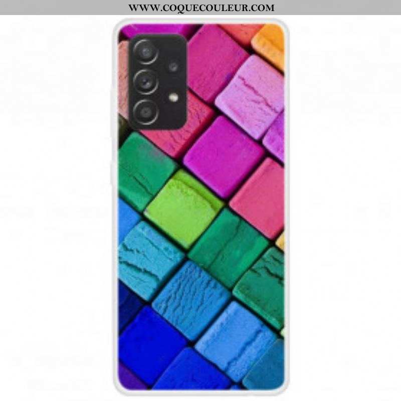 Coque Samsung Galaxy A52 4G / A52 5G / A52s 5G Cubes Colorés