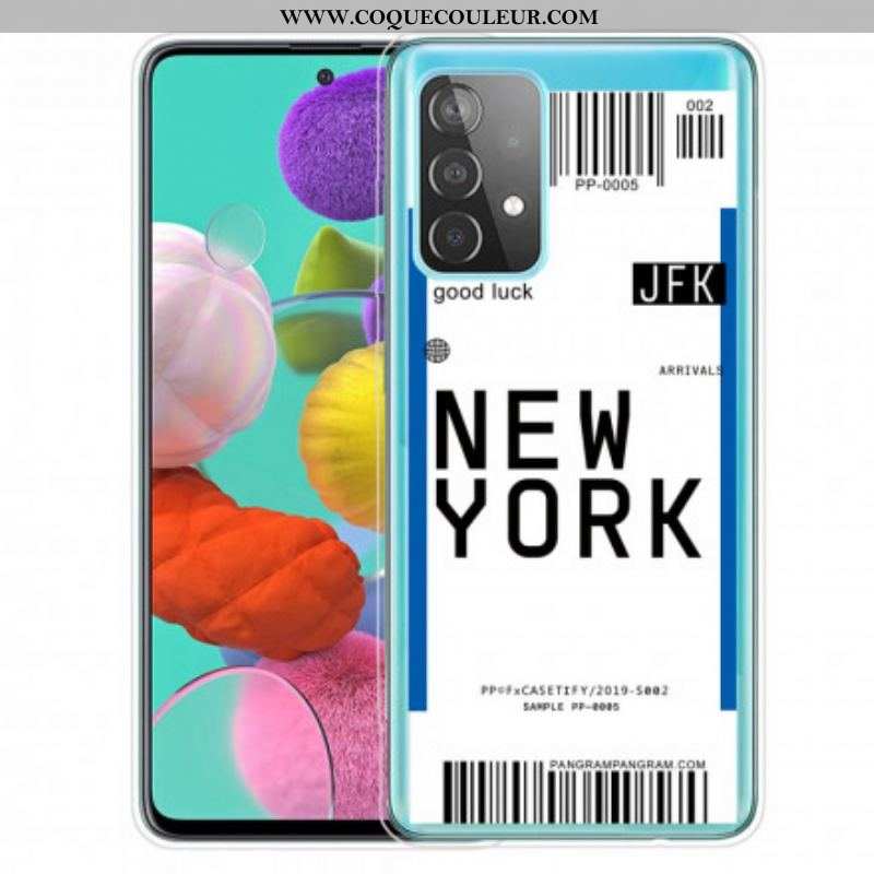 Coque Samsung Galaxy A52 4G / A52 5G / A52s 5G Boarding Pass to New York