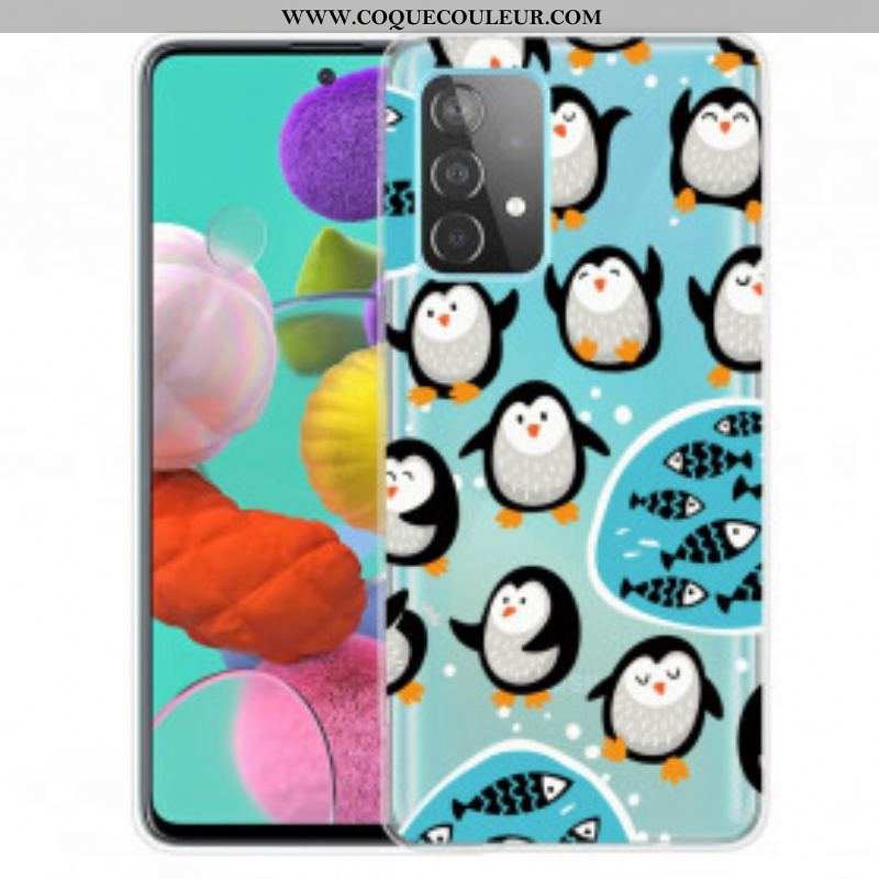 Coque Samsung Galaxy A52 4G / A52 5G / A52s 5G Pingouins et Poissons