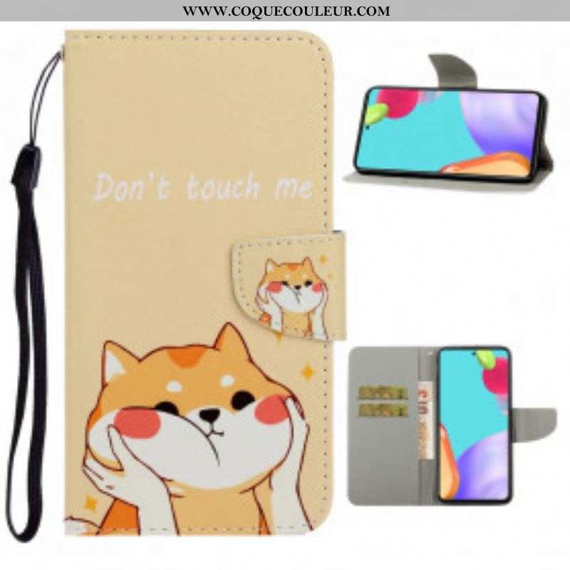 Housse Samsung Galaxy A52 4G / A52 5G / A52s 5G Chat Don't Touch Me à Lanière