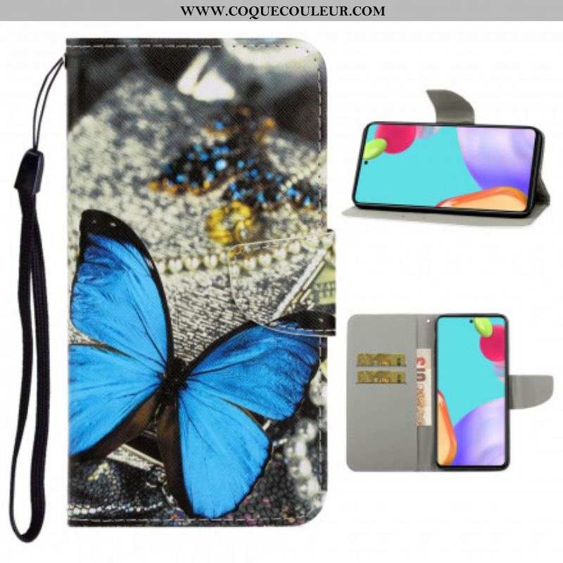 Housse Samsung Galaxy A52 4G / A52 5G / A52s 5G Variations Papillons à Lanière