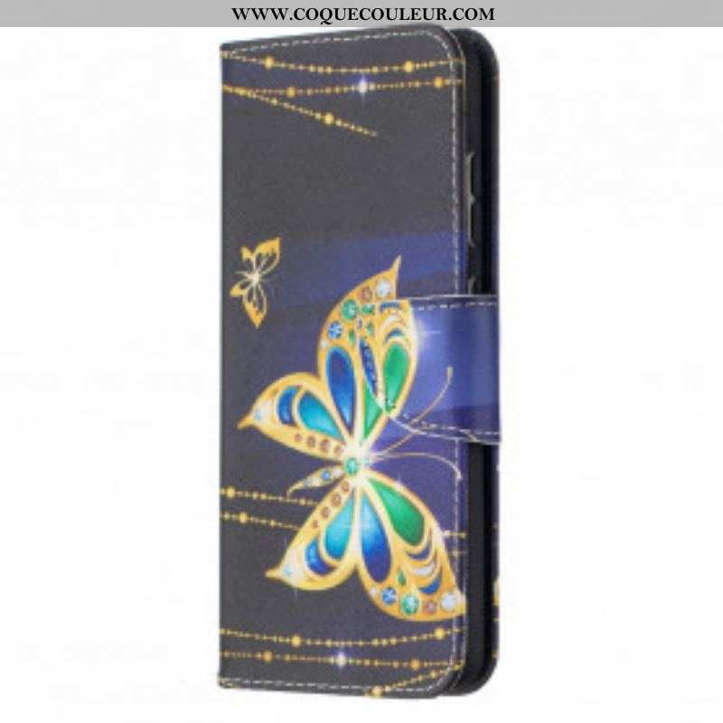 Housse Samsung Galaxy A52 4G / A52 5G / A52s 5G Papillons Dorés