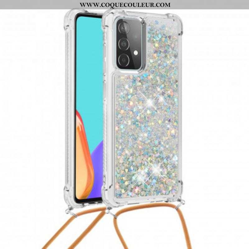 Coque Samsung Galaxy A52 4G / A52 5G / A52s 5G Paillettes avec Cordon