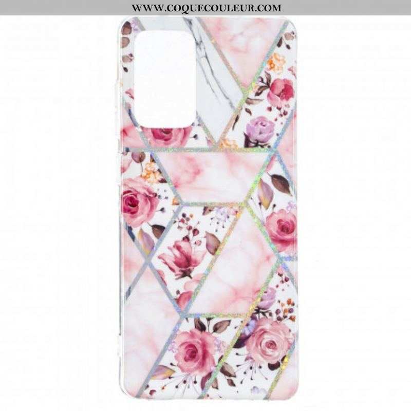 Coque Samsung Galaxy A52 4G / A52 5G / A52s 5G Marbrée Fleurs