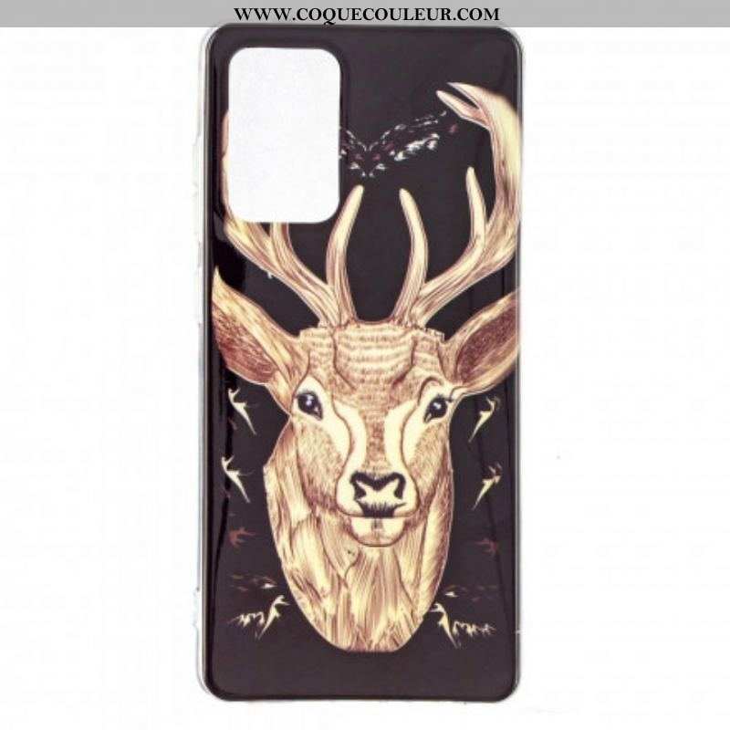 Coque Samsung Galaxy A52 4G / A52 5G / A52s 5G Cerf Majestueux Fluorescente