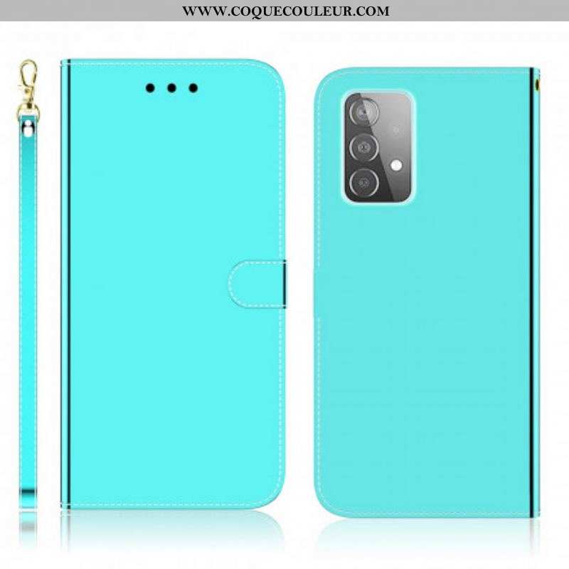 Housse Samsung Galaxy A52 4G / A52 5G / A52s 5G Simili Cuir Couverture Miroir