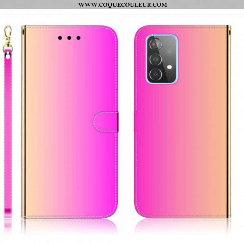 Housse Samsung Galaxy A52 4G / A52 5G / A52s 5G Simili Cuir Couverture Miroir