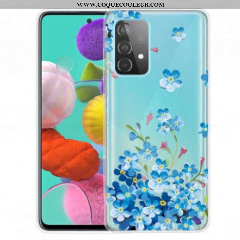 Coque Samsung Galaxy A52 4G / A52 5G / A52s 5G Fleurs Bleues