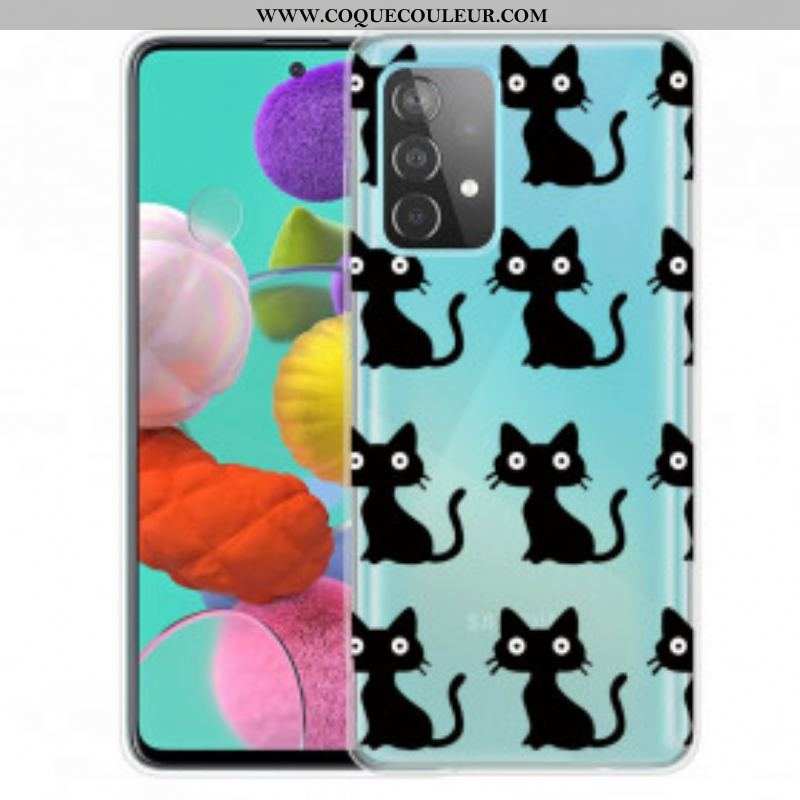 Coque Samsung Galaxy A52 4G / A52 5G / A52s 5G Multiples Chats Noirs