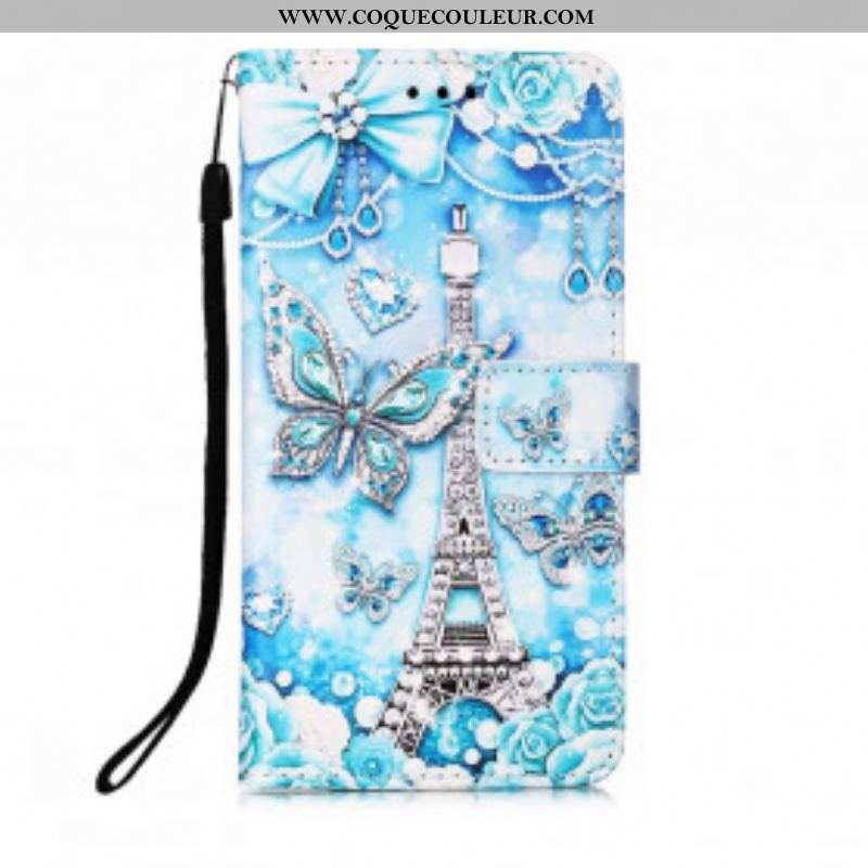 Housse Samsung Galaxy A52 4G / A52 5G / A52s 5G Tour Eiffel Papillons