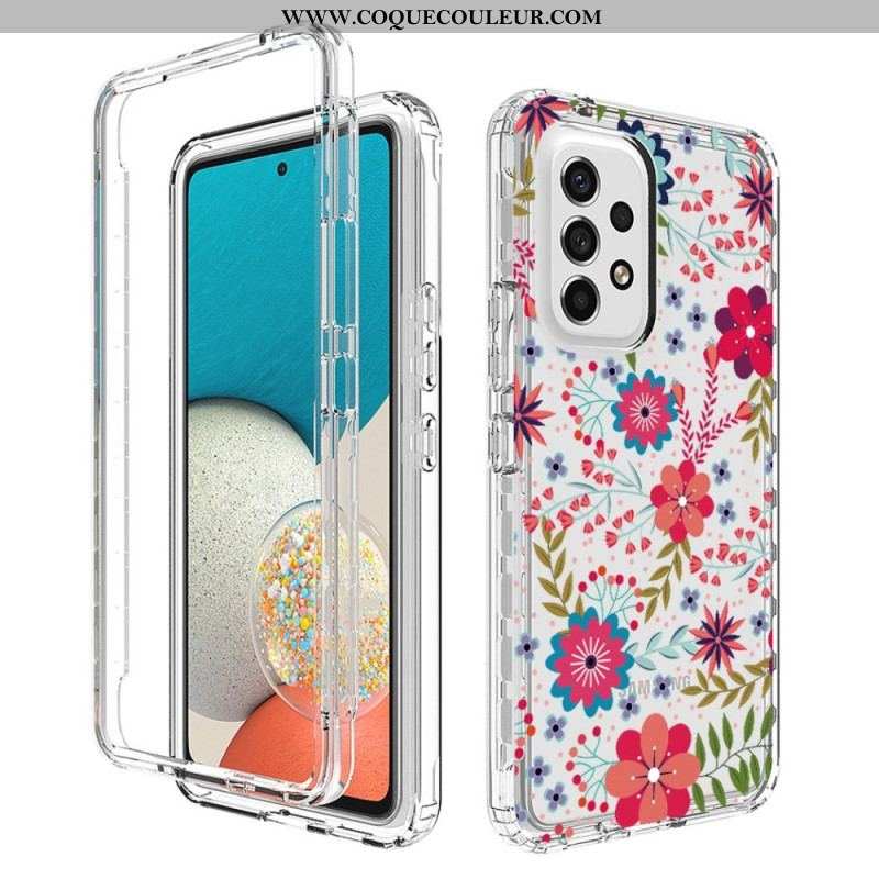 Coque Samsung Galaxy A53 5G Transparente Fleurs