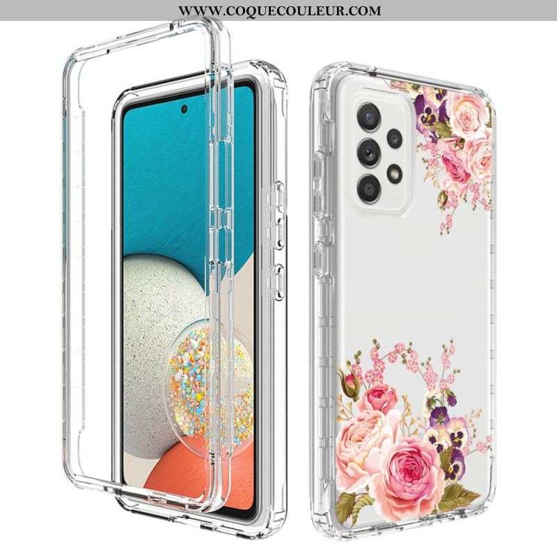 Coque Samsung Galaxy A53 5G Transparente Fleurs